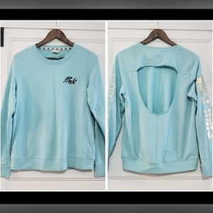 Pink By Victoria's Secret Womens S Cut Out Back Signature Pullover Sweatshirt